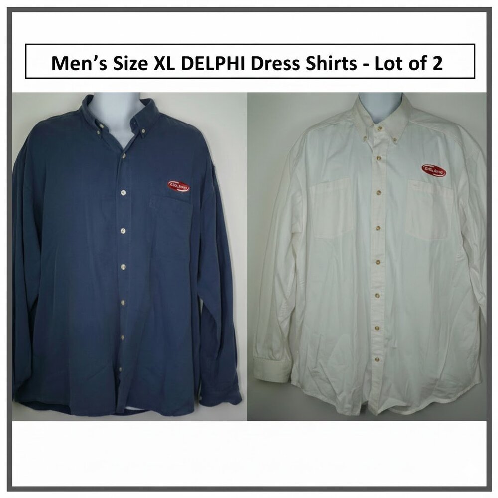 Lot of 3 Men's Size XL DELPHI Dress Shirt